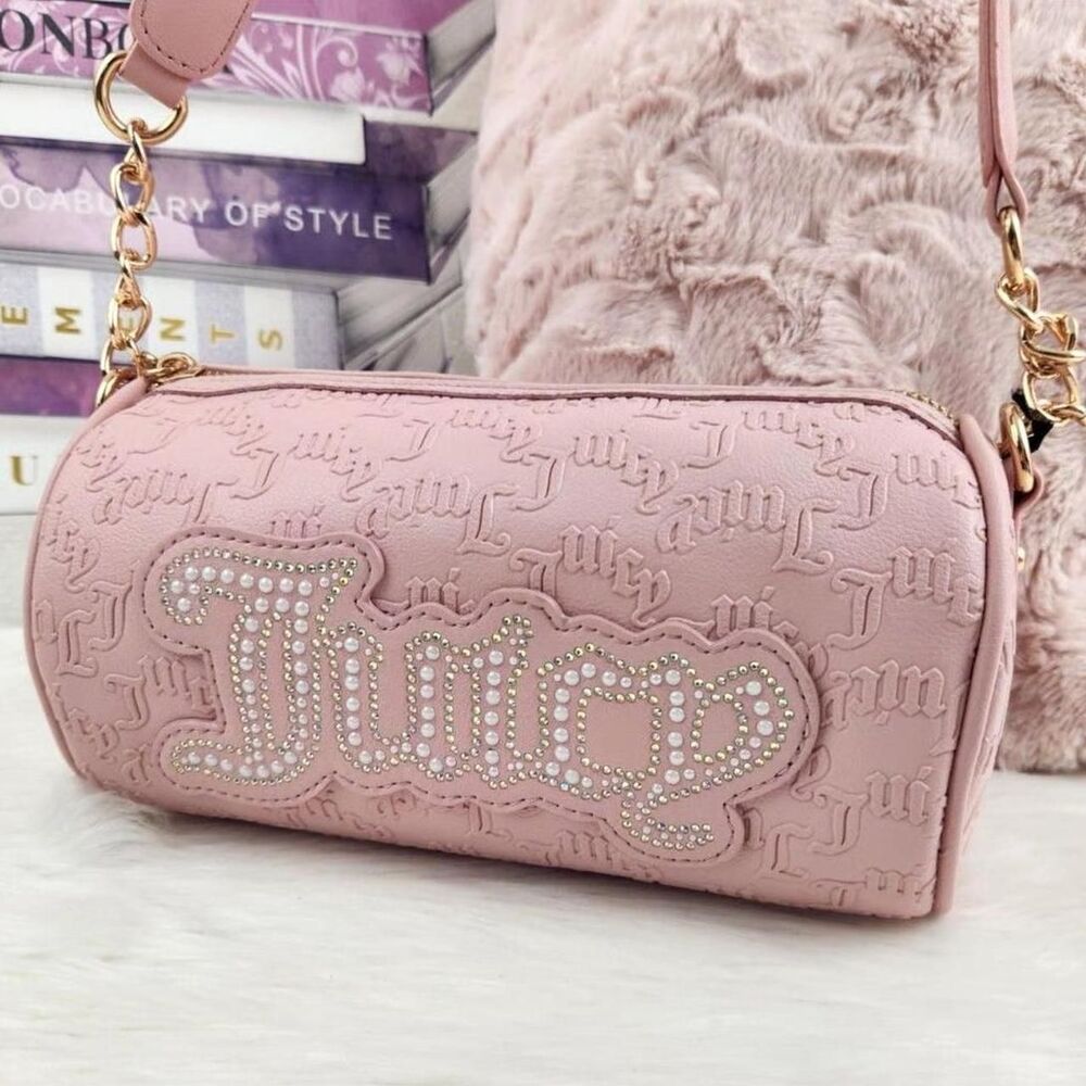 Juicy Couture pastel pink barrel string of pearls shoulder bag - NWT - Picture 4 of 7